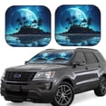 thumbnail image 1 of Salouo Hawaiian Beach Pirate Moon Pattern Car Windshield Sun Shade Foldable | Front Windshield Shade for Sun, Heat and UV Rays | Interior Sun Protection-Large, 1 of 6