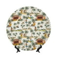 thumbnail image 1 of Salouo Hawaiian Style Pattern Bone China Decorative Plate,Holiday Decor Decorative Ceramic Plates with Stand Elegant Home DéCor for Hallway/Living Room/Bedroom-7in, 1 of 6