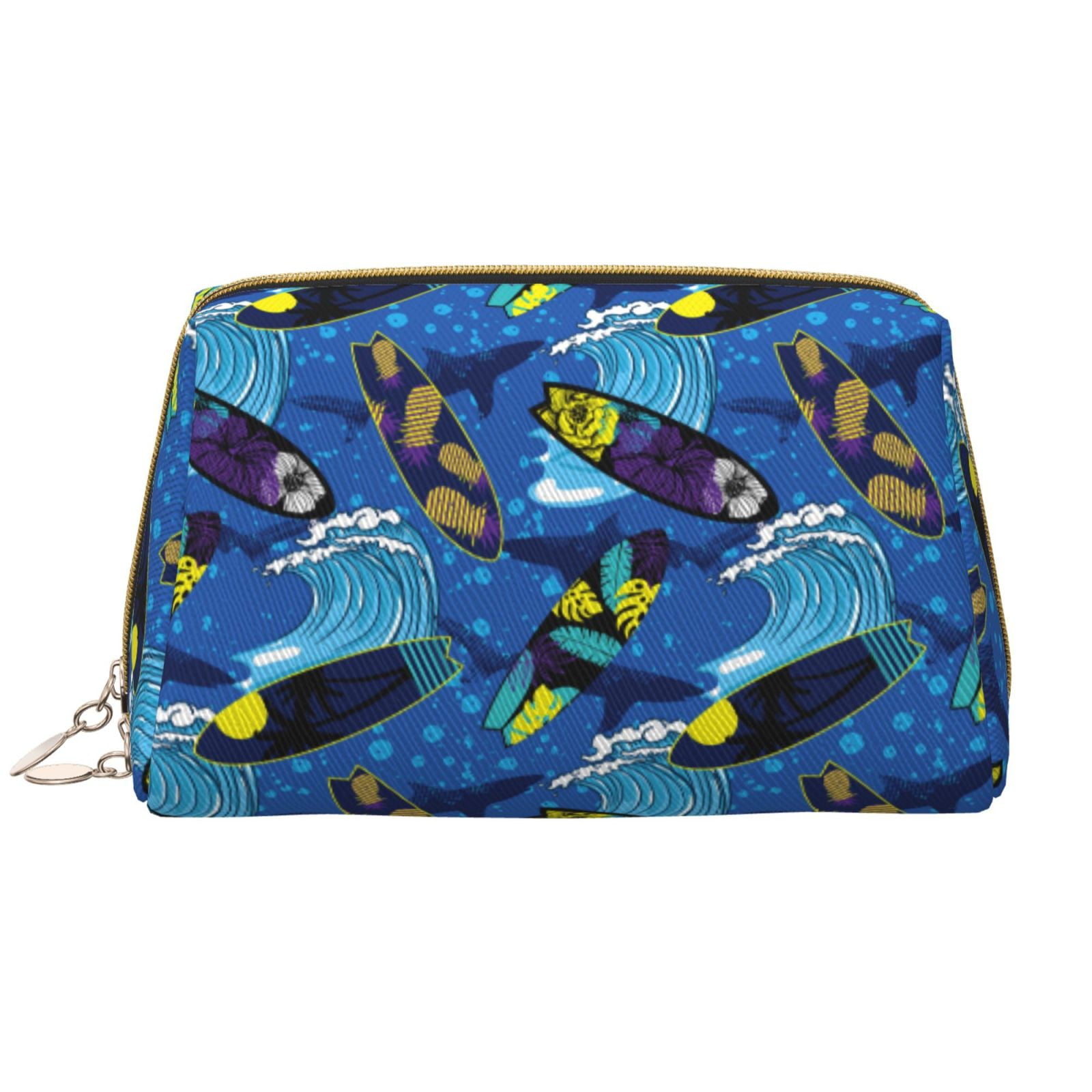 Salouo Hawaiian Style Pattern Large Cosmetic Bag,Portable Travel Makeup