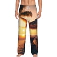 thumbnail image 1 of Salouo Hawaiian Sunset Beach Print Pajama Pants for Men, Lounge Pants Elastic Waistband Casual Men's sleepwear Loungewear Sleep Pajama Pant -Small, 1 of 7