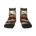 thumbnail image 1 of Salouo Haystack Meditating Cat Pattern Unisex Middle Tube Socks,Middle-Finger Knee High Socks Over The Calf Tube Stocking Crew Stockings for Women and Men Tube Socks, 1 of 8