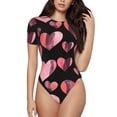 thumbnail image 1 of Salouo Hearts for Women's Short Sleeve Bodysuit,Sexy Bodysuits One Piece Round Neck Bodysuit Shapewear Tummy Control-XX-Large, 1 of 7