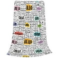 thumbnail image 1 of Salouo Hello Print Bed Blankets,Flannel Blanket Comfortable Air Conditioning Blanket Lightweight Blanket for Sofa Bed Travel & Couch -50"x40", 1 of 8
