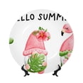 thumbnail image 1 of Salouo Hello Summer Gnome Pattern Bone China Decorative Plate,Holiday Decor Decorative Ceramic Plates with Stand Elegant Home DéCor for Hallway/Living Room/Bedroom-7in, 1 of 6