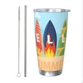 thumbnail image 1 of Salouo Hello Summer3 Print 20oz Tumbler with Lid,Stainless Steel Vacuum Insulated Tumbler Durable Insulated Coffee Mug Thermal Cup with Splash Proof Sliding Lid-Straw Two-piece Set, 1 of 8