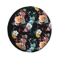 thumbnail image 1 of Salouo Hibiscus Rose Print Spare Tire Cover 14-17 inch Spare Tire Protector Universal Tough Tire Wheel Cover for Trailer SUV and Truck-15 inch, 1 of 6