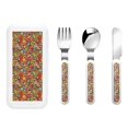 thumbnail image 1 of Salouo Hippie Peace Love Pattern 3 Pieces Toddler Utensils, Kids Silverware Set Stainless Steel Utensils for Kids Children Safe Spoons Forks & Knife Dishwasher Safe, 1 of 8