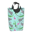 thumbnail image 1 of Salouo Hippo With Flamingos And Crocodiles for Dirty Clothes Hamper,Extra Large Hamper Basket Bin 1-Pack Big Laundry Baskets with Handles Laundry Hampers Fits for Bedroom & Living Room, 1 of 5
