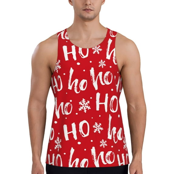 Salouo Hohoho for Men's Tank Tops,Sleeveless Muscle Shirts for Men Quick Dry Workout Tank Top Gym Muscle Tee Fitness Bodybuilding Sleeveless T Shirt-4X-Large