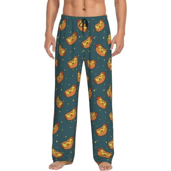 Salouo Hot Dog 6 Print Pajama Pants for Men, Lounge Pants Elastic Waistband Casual Men's sleepwear Loungewear Sleep Pajama Pant -X-Large