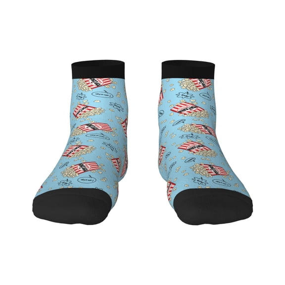 Salouo I Am A Fan Popcorn Pattern Unisex Middle Tube Socks,Middle-Finger Knee High Socks Over The Calf Tube Stocking Crew Stockings for Women and Men Tube Socks