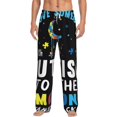 thumbnail image 1 of Salouo I Love With Autism To The Moon And Back Print Pajama Pants for Men, Lounge Pants Elastic Waistband Casual Men's sleepwear Loungewear Sleep Pajama Pant -Large, 1 of 7