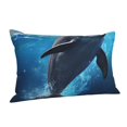 thumbnail image 1 of Salouo Ice Blue Ocean Cute Dolphin Pattern Pillow Cases,1PC Pillow Covers with Envelope Closure Decorative Pillow Case for Bed Couch,Pillows Not Included-20"x30", 1 of 6