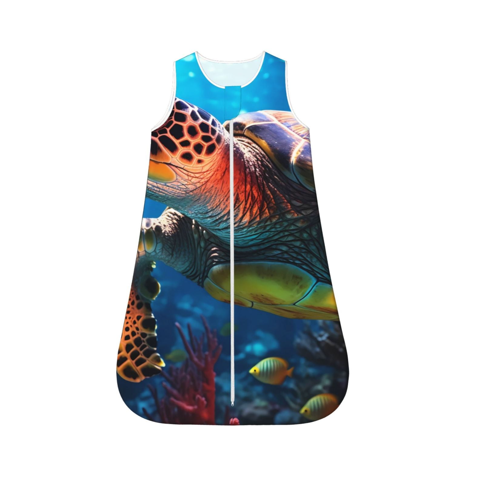 Salouo Ice Blue Ocean Sea Turtle Print Baby Sleep Sack Wearable Blanket