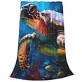 thumbnail image 1 of Salouo Ice Blue Ocean Sea Turtle Print Bed Blankets,Flannel Blanket Comfortable Air Conditioning Blanket Lightweight Blanket for Sofa Bed Travel & Couch -80"x60", 1 of 8