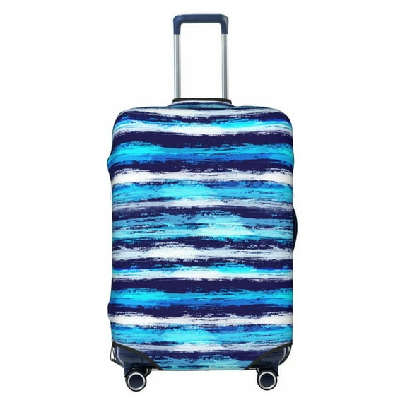 Salouo Ice Blue Stripes Pattern Travel Dust-proof Suitcase Cover, Softside Suitcase Protector Luggage Cover Protector for 18-32inch ,Not Included Suitcase