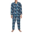 thumbnail image 1 of Salouo Ice blue old man cute winter Print Button-Front Long Sleeve Pajama Set for Men, Soft 2Pjs Men's Long Sleeve Sleepwear -Large, 1 of 7