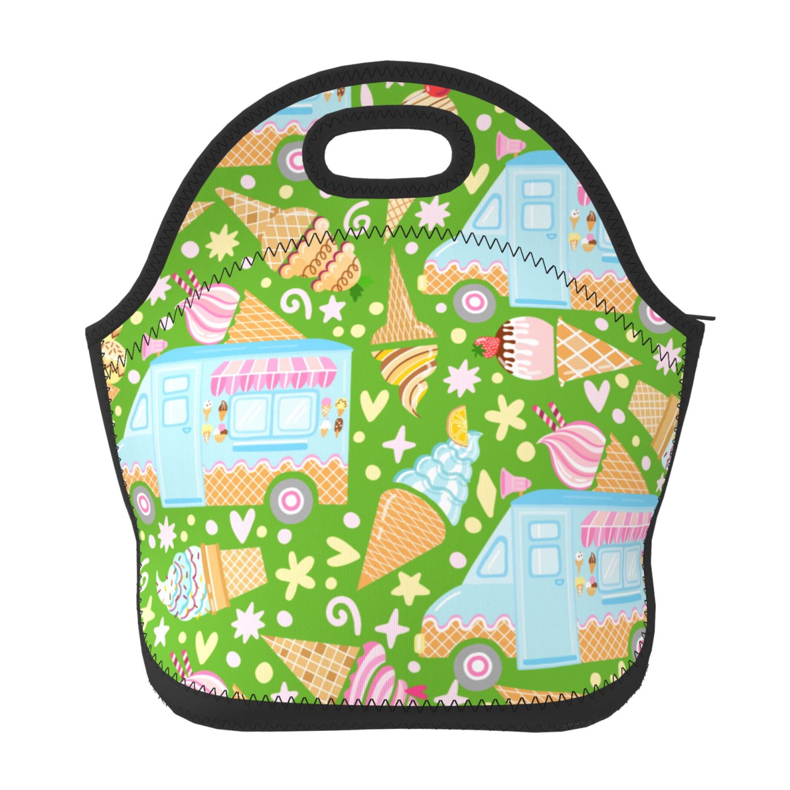 Salouo Icecream Truck for Lunch Tote,Lunch Bag Insulated Lunch Box