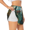thumbnail image 1 of Salouo Impressionist Village Sky Print Women's 2 in 1 Running Shorts Double-Layer Shorts Athletic Workout Gym Yoga Shorts Running Shorts for Women-Medium, 1 of 7