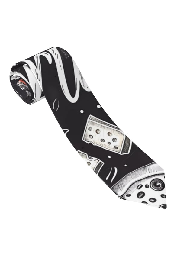 In Pizza We Crust Art Pattern Men's Silk Ties 4.7"Necktie for Men Formal Ties Business Necktie Men's Wedding Fashion Accessory