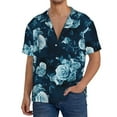 thumbnail image 1 of Salouo Ink Rose Pattern Cuban Collar Shirts for Men Button-Down Shirt Men's Short Sleeve Shirts Hawaiian Shirts Casual Shirts -3X-Large, 1 of 6