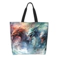 thumbnail image 1 of Salouo Ink Style Wave Dragon for Tote Bag for Women - Shoulder Shopping Bag Handbag Hobo Bags Casual Handbags Big Capacity Shopping Work Bag for Travel & Work, 1 of 1