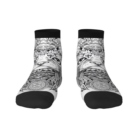 Salouo Intricate Cat Mandala Pattern Unisex Middle Tube Socks,Middle-Finger Knee High Socks Over The Calf Tube Stocking Crew Stockings for Women and Men Tube Socks