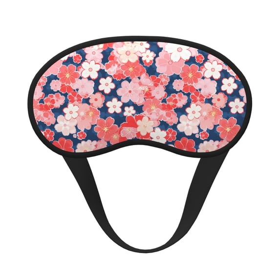Salouo Japanese Cherry Blossoms Print Sleep Mask Eye Cover, 1-Pack Eye Masks Washable Sleeping Eyeshade Block Sleep Shade Cover Light Reduces Puffy Eyes Traveling Gifts