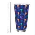thumbnail image 1 of Salouo Jellyfish colorful Print 20oz Tumbler with Lid,Stainless Steel Vacuum Insulated Tumbler Durable Insulated Coffee Mug Thermal Cup with Splash Proof Sliding Lid-Straw Two-piece Set, 1 of 8