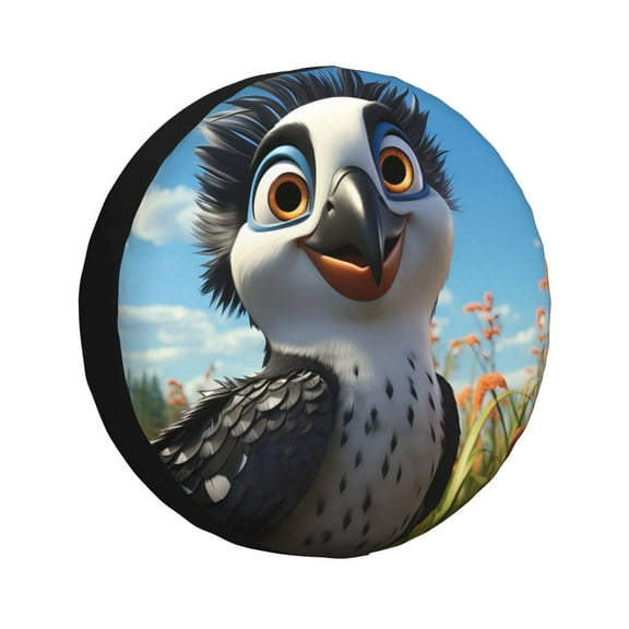Salouo Joyful Animated Bird Print Spare Tire Cover 14-17 inch Spare Tire Protector Universal Tough Tire Wheel Cover for Trailer SUV and Truck-14 inch