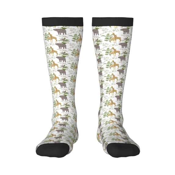 Salouo Jungle Animal Print Women's Men's Ankle Socks 1-pack Casual Athletic Socks for Unisex Adult Moisture-Wicking Socks for Daily Wear/Running/Sport