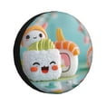 thumbnail image 1 of Salouo Kawaii Sushi Characters Delight Print Spare Tire Cover 14-17 inch Spare Tire Protector Universal Tough Tire Wheel Cover for Trailer SUV and Truck-16 inch, 1 of 6