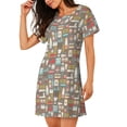 thumbnail image 1 of Salouo Kitchen Food Print Short Sleeve Sleepshirt for Womens Comfy Nightgown Scoopneck Cute Nightdress Ruffle -Large, 1 of 7