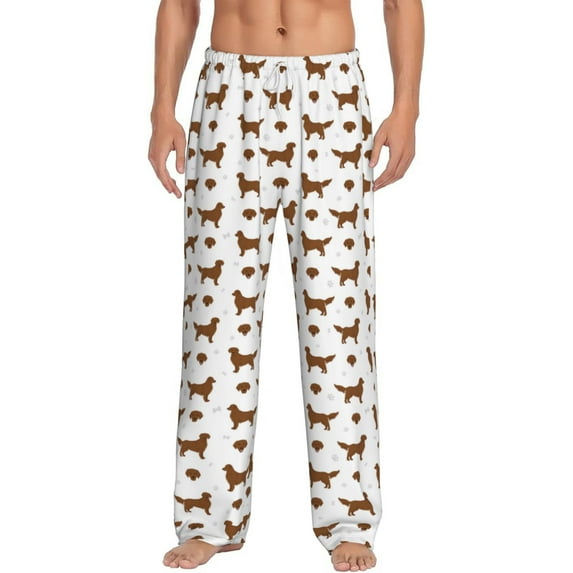 Salouo Labrador Retriever Dog Print Pajama Pants for Men, Lounge Pants Elastic Waistband Casual Men's sleepwear Loungewear Sleep Pajama Pant -X-Large