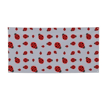 Salouo Ladybug Pattern Holiday Banner Outside Party Decoration Banner (1PC) Festival Supplies Fit for Birthday Parties & Celebrations & Chrismas-Small