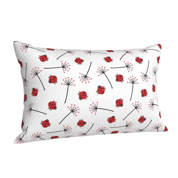 Salouo Ladybug With Dandelion Pattern Pillow Cases,1PC Pillow Covers with Envelope Closure Decorative Pillow Case for Bed Couch,Pillows Not Included-16"x24"