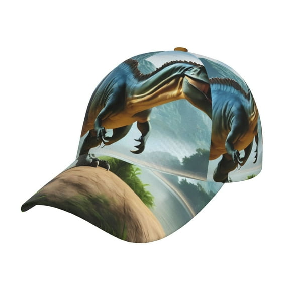 Salouo Lake Forest Dinosaur A Print Unisex Sports Hat, Adjustable Golf Dad Hat Outdoor Cap Mountain Dad Hat Adjustable Fit Baseball Cap for Men and Women