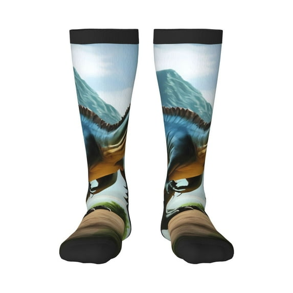 Salouo Lake Forest Dinosaur A Print Women's Men's Ankle Socks 1-pack Casual Athletic Socks for Unisex Adult Moisture-Wicking Socks for Daily Wear/Running/Sport