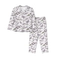 thumbnail image 1 of Salouo Lavender And Butterfly Pattern Women's Pajamas Set Long Sleeve Button Down Sleepwear Soft Pj Lounge Sets for women 2 Piece Pjs Set with Long Pants-Large, 1 of 7