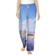 thumbnail image 1 of Salouo Lavender Fields Under Blue Sky Print Women's Pajama Pants Casual Loose Sweatpants PJs Flowy Pants Drawstring Palazzo for Women Wide Leg Pants Lounge Pajama -Small, 1 of 8