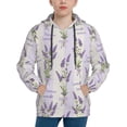 thumbnail image 1 of Salouo Lavender Flowers Pattern Hoodie Sweatshirt for Youth, Fall Pullover Hoodie Sweatshirt Long-Sleeve Pullover Hooded Sweatshirt-Medium, 1 of 6