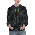 thumbnail image 1 of Salouo Lavender Flowers Pattern Hoodie Sweatshirts for Women, Autumn Pullover Hoodie Workout Sweat Women's Long Sleeve Preppy Sweatshirts-Small, 1 of 7