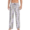thumbnail image 1 of Salouo Lavender Flowers Print Pajama Pants for Men, Lounge Pants Elastic Waistband Casual Men's sleepwear Loungewear Sleep Pajama Pant -XX-Large, 1 of 7