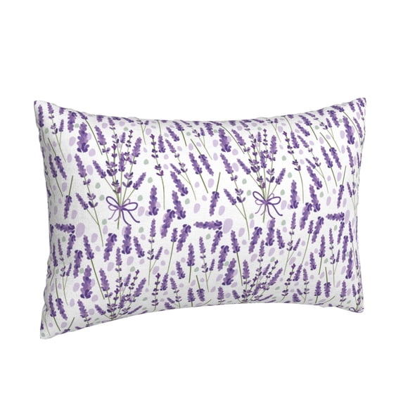 Salouo Lavender Flowers Print Print Pillow Case Cover,Wrinkle-Free Bed Pillow Cover Pack of 1 Home Decor Fade-Resistant and Stain-Resistant ,Pillows Not Included -14"x20"