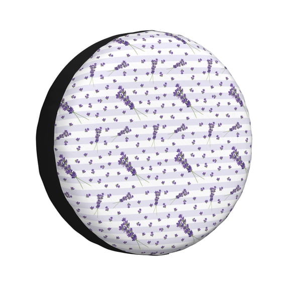Salouo Lavender Flowers Print Spare Tire Cover 14-17 inch Spare Tire Protector Universal Tough Tire Wheel Cover for Trailer SUV and Truck-15 inch