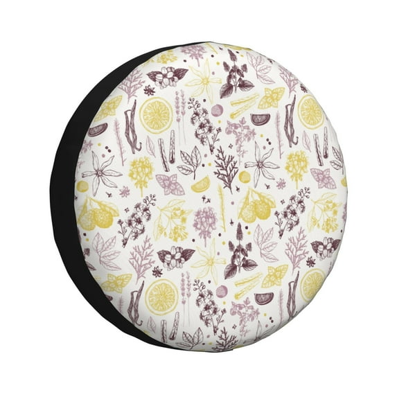 Salouo Lavender Flowers Print Spare Tire Cover 14-17 inch Spare Tire Protector Universal Tough Tire Wheel Cover for Trailer SUV and Truck-17 inch