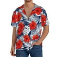 thumbnail image 1 of Salouo Leaves And Flowers Pattern Cuban Collar Shirts for Men Button-Down Shirt Men's Short Sleeve Shirts Hawaiian Shirts Casual Shirts -3X-Large, 1 of 6