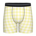 thumbnail image 1 of Salouo Lemon Yellow Checkboard Pattern Men's Boxer Briefs, Soft & Breathable Underwear Elastic Waistband Briefs for Men,1-Pack, 1 of 7