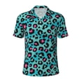 thumbnail image 1 of Salouo Leopard 1 for Men's Short Sleeve Polo Shirts,Polo Shirts for Men Performance Short Sleeve Golf Shirt Athletic Casual Collared T-Shirt-Large, 1 of 8
