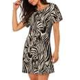 thumbnail image 1 of Salouo Leopard And Zebra1 Print Short Sleeve Sleepshirt for Womens Comfy Nightgown Scoopneck Cute Nightdress Ruffle -3X-Large, 1 of 7